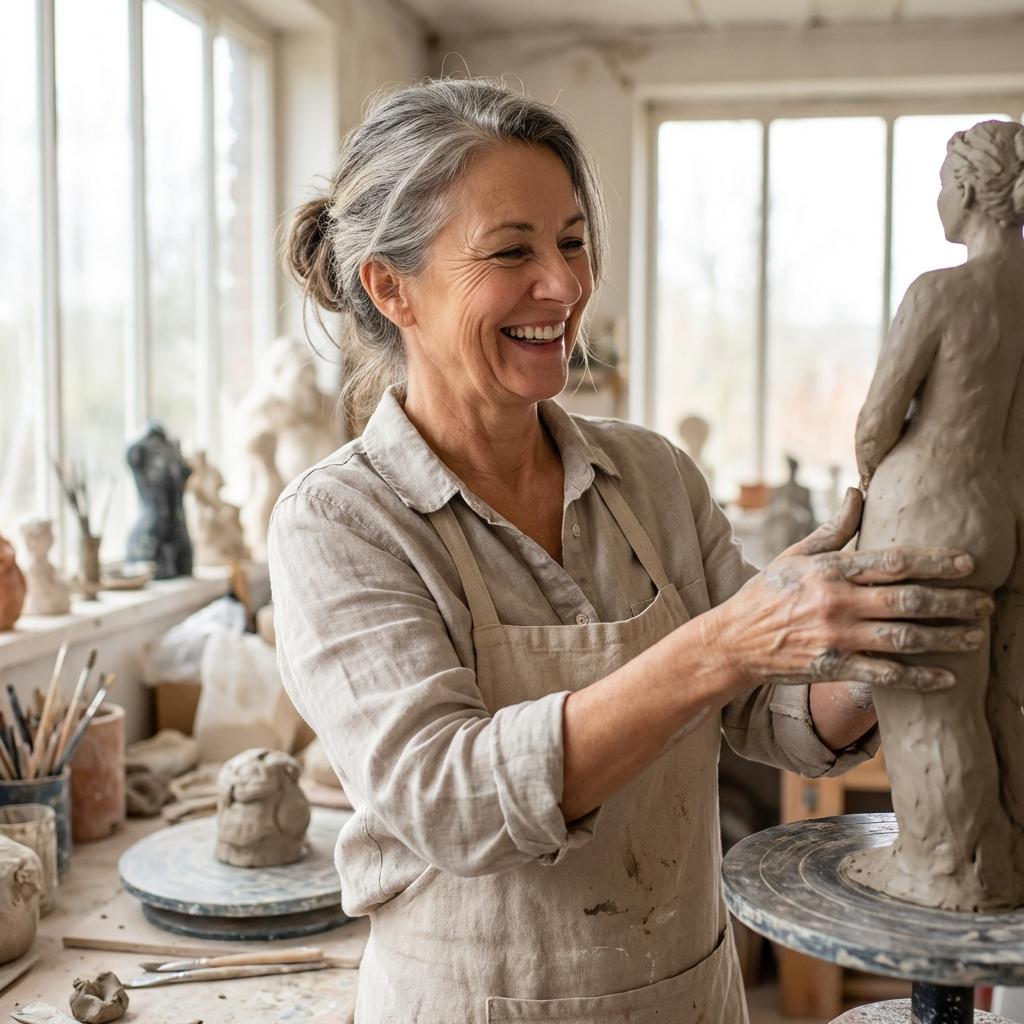 Happy Student Sculpting